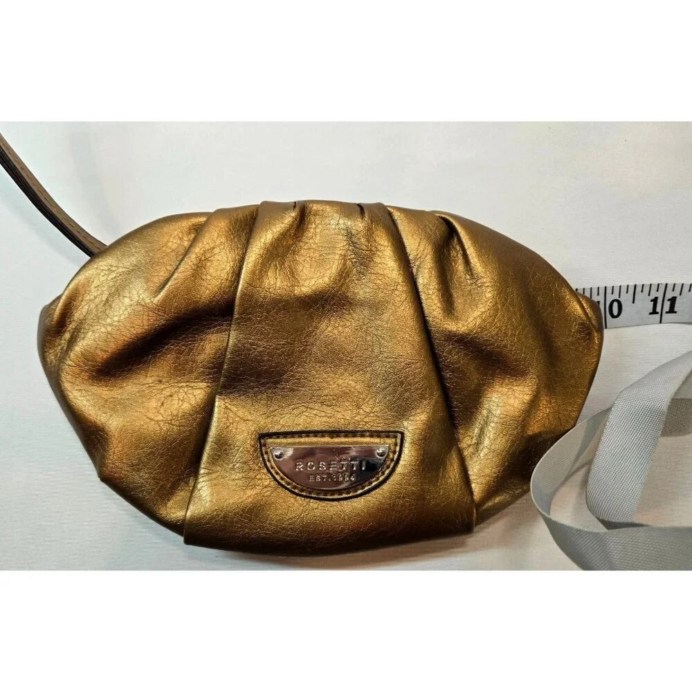 Clutch Bag Copper Metallic by Rosetti Faux Leather Zip Closure Formal or Casual
